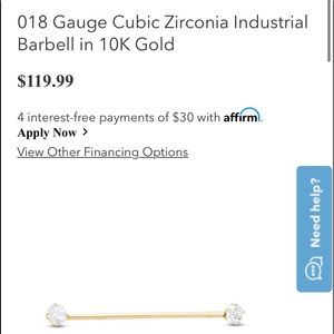 REAL GOLD  industrial bar from piercing pagoda